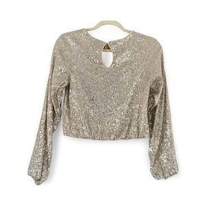 Rachel Zoe long sleeve Sequin Blouse size Women’s XS NYE New Years Eve